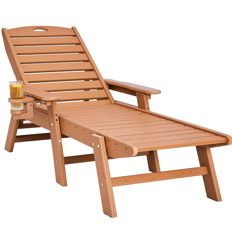 Chaise longue d'extérieur marron, réglable en 6 positions, résistante aux intempéries, grande capacité de charge, confortable.