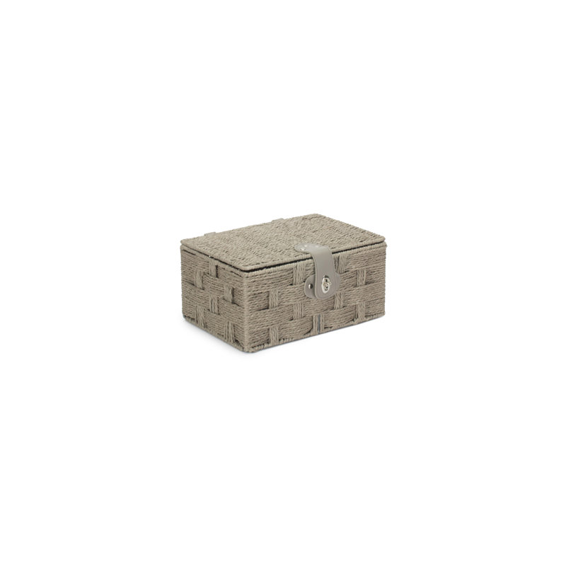 Paper Rope Gift or Storage Hamper, 15cm H x 30cm W x 21cm D, Grey