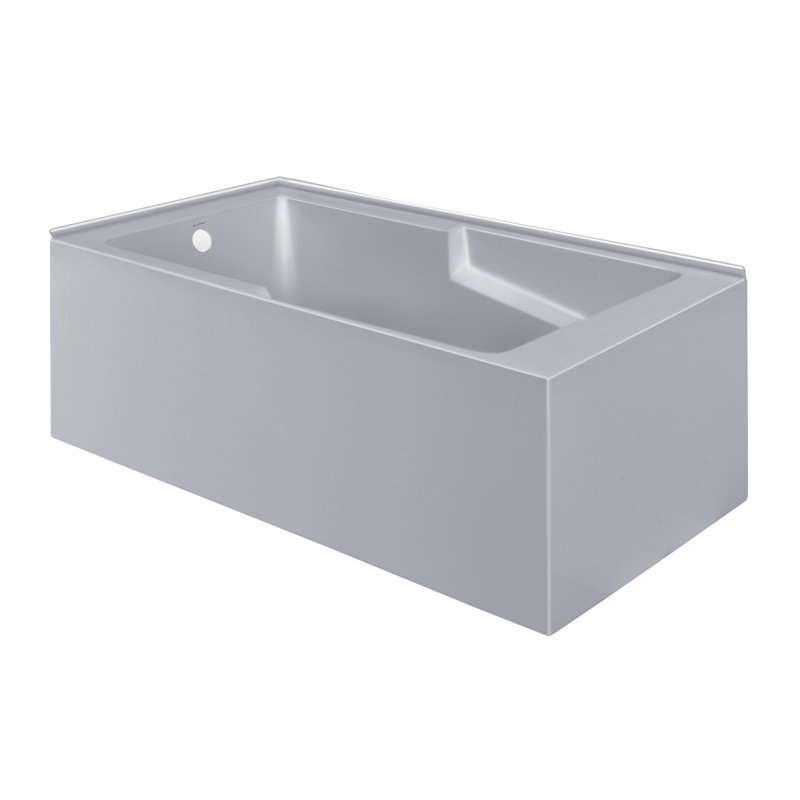 Baignoire de coin Claire, Gris lustré, Gauche