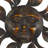Brown Metal Indoor Outdoor Sun Wall Decor with Colorful Painted Accents