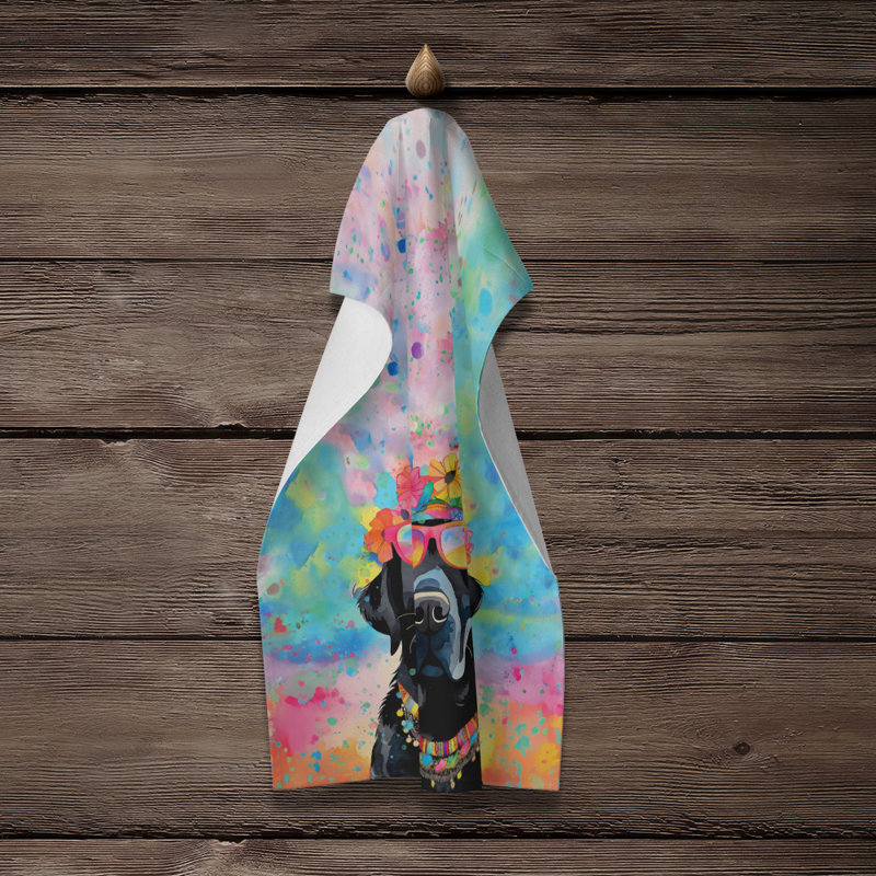 Black Labrador Hippie Dawg Kitchen Towel
