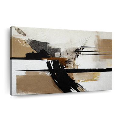 «Beige Chaotic Streaks I», reproduction sur toile