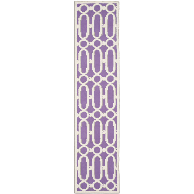 Sheeran Newport Hand Hooked Cotton Pile Geometric Rug, Runner 2'3" x 10'