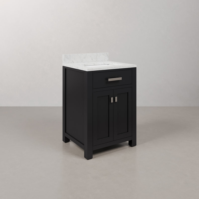 Ensemble de meuble-lavabo simple 24 po Minnetrista, Espresso, Chrome chrome