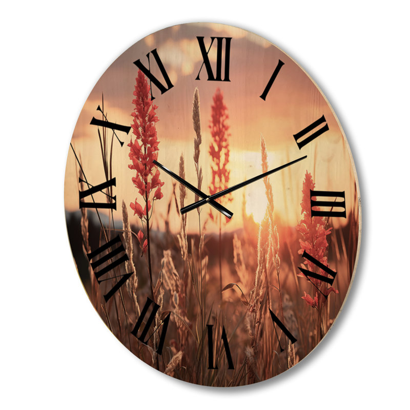 Horloge murale Wildflowers Field, Grand