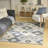 Marther Flatwoven Wool Ivory Blue Modern Indoor Rug-17683358