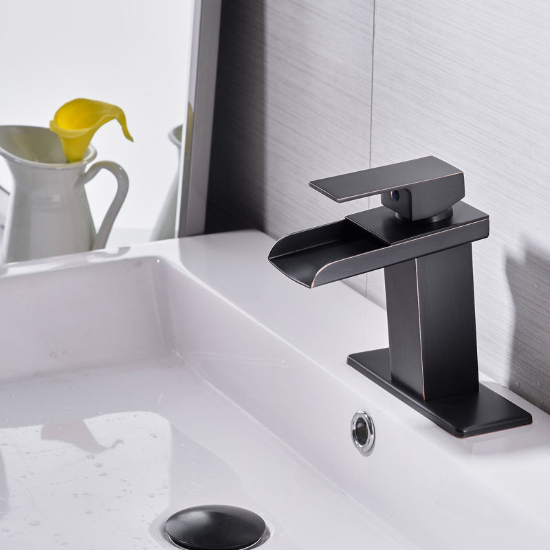 Single-Hole Single-handle Bathroom Faucet with Drain Assembly, Matte Black