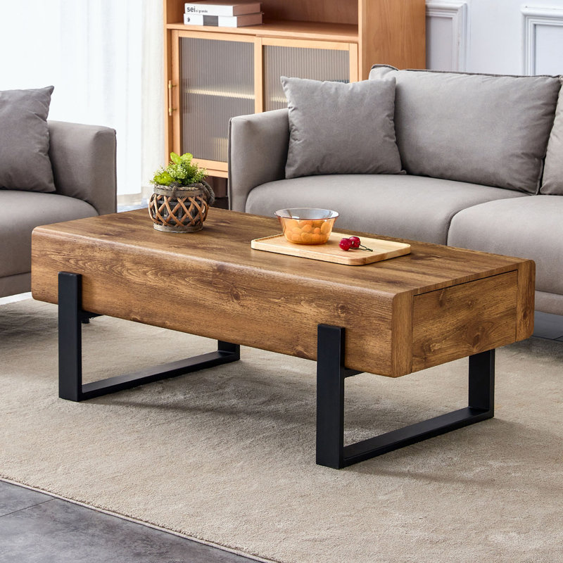 Table basse Nuhamin, Bois naturel, H 17,7 po x L 47,2 po x l 25,2 po