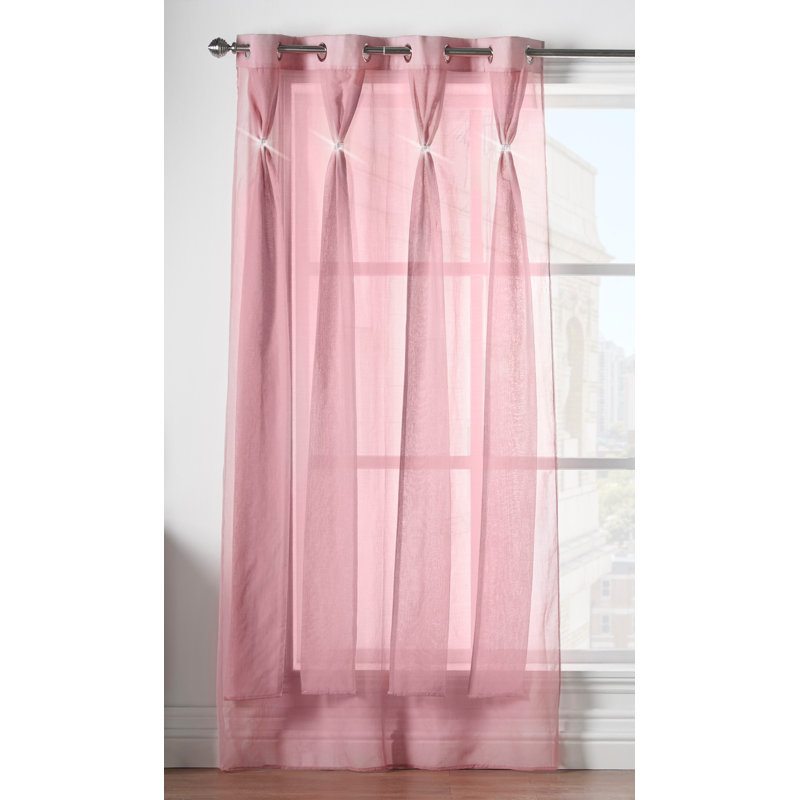 Eoin Diana Eyelet Sheer Curtain Panel, 144 W x 274 D cm, Blush