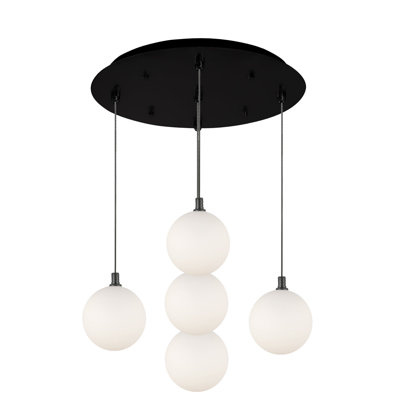 Bolla 16-in Black 5-Light Multi Pendant