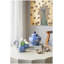 Pot en porcelaine bleue et blanche avec motif floral et grenade, 9,1 x 9,1 x 9,1 pouces
