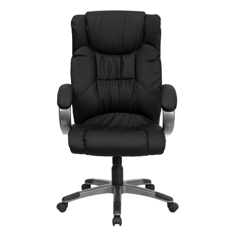 Fauteuil de direction pivotant en cuir Crafton, Noir