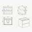 Meuble-lavabo blanc 60 po avec lavabo double et tablette ouverte, meuble-lavabo mural moderne flottant, lavabo une pièce sans bonde ni robinet