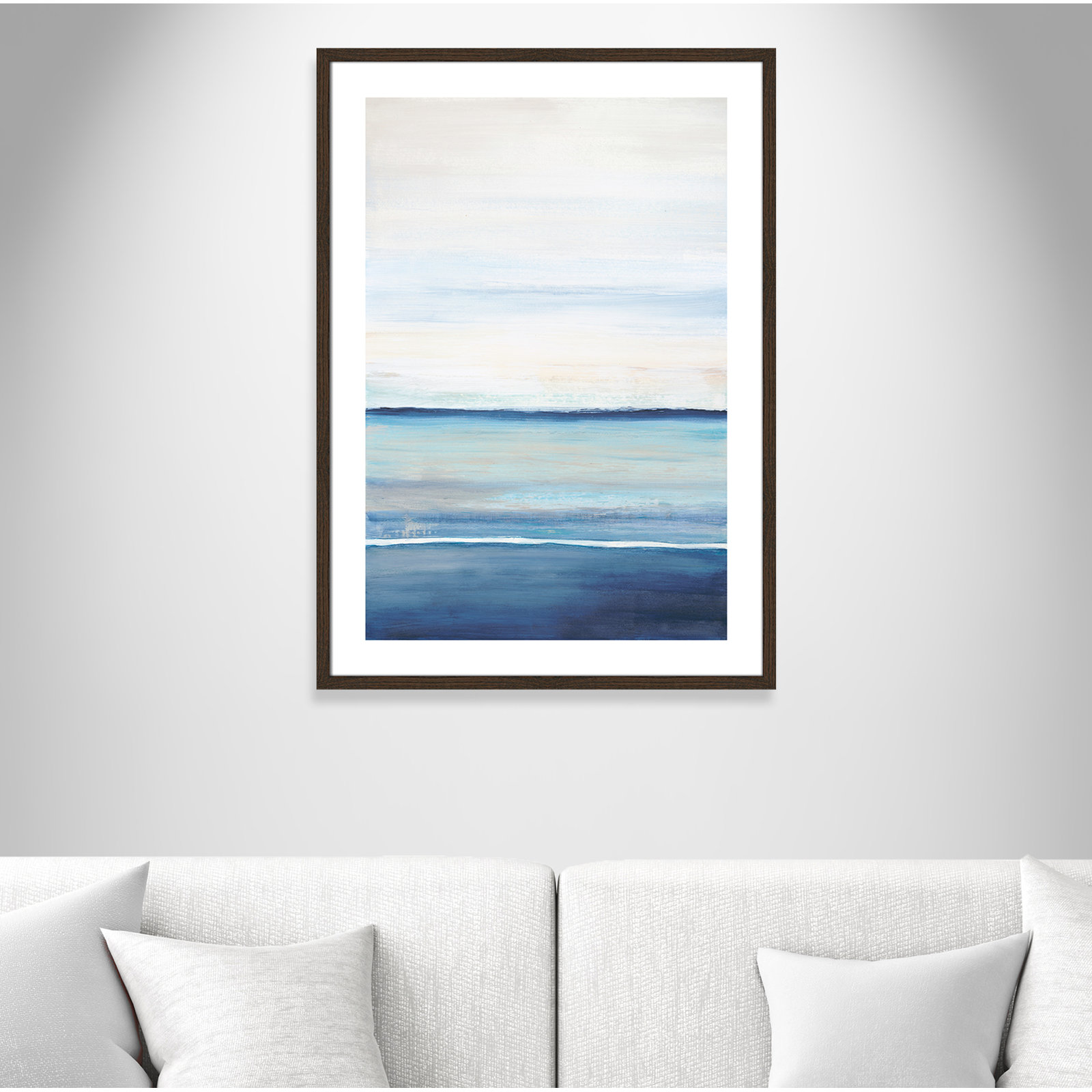 Emmit "Distant Whispers" Print by Filippo Ioco, 35.5" H x 25.5" W x 0.75" D, Walnut Wood Framed Paper