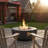Elegant 16"H*36" W Lotus Concrete Round Outdoor Fire Pit Dark Grey – 50,000 BTU Propane-1753895476