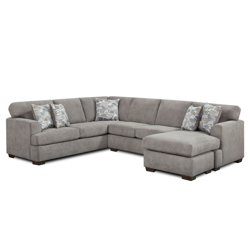 Canapé modulaire de 130 po faisant face à la droite, Mélange de polyester taupe