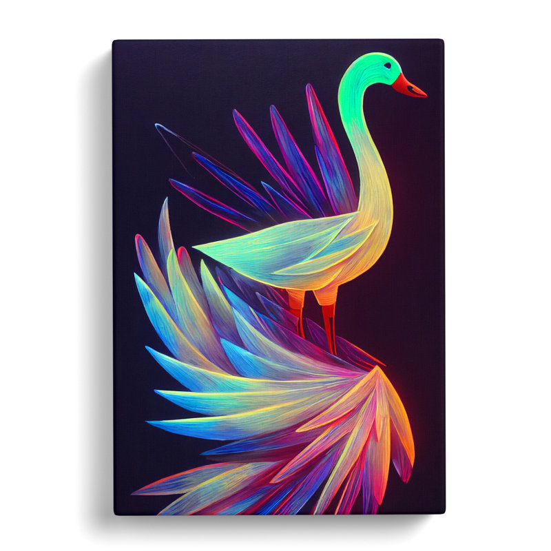 Goose Neon - Wrapped Canvas, 60cm H x 40cm W x 3cm D