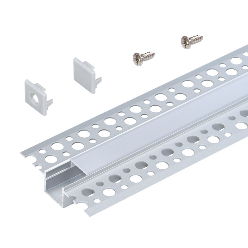 LED Tape Light Mounting Channel, Recess Drywall Mount, Silver