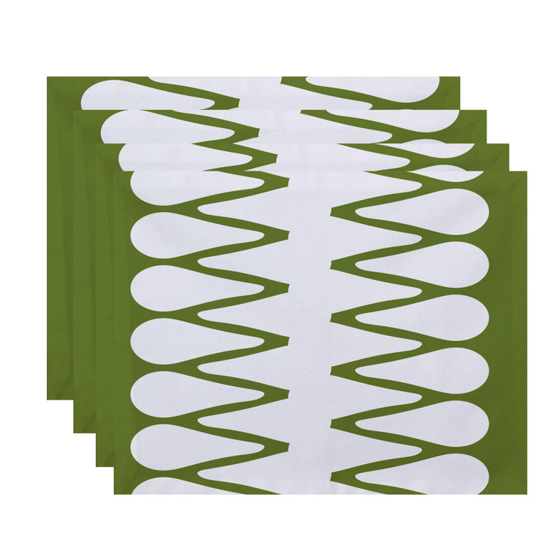 Ferrier Polyester Geometric Rectangle Placemat, Green