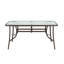 Rectangle Tempered Glass Outdoor Picnic Table - 150 cm W 90 cm D