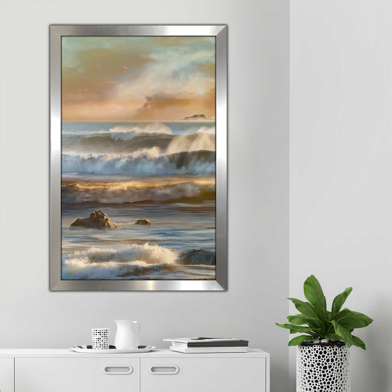 «Distant Island II», reproduction d'impression encadrée, H 21,5 po x l 27,5 po x P 0,75 po, Encadrement argenté