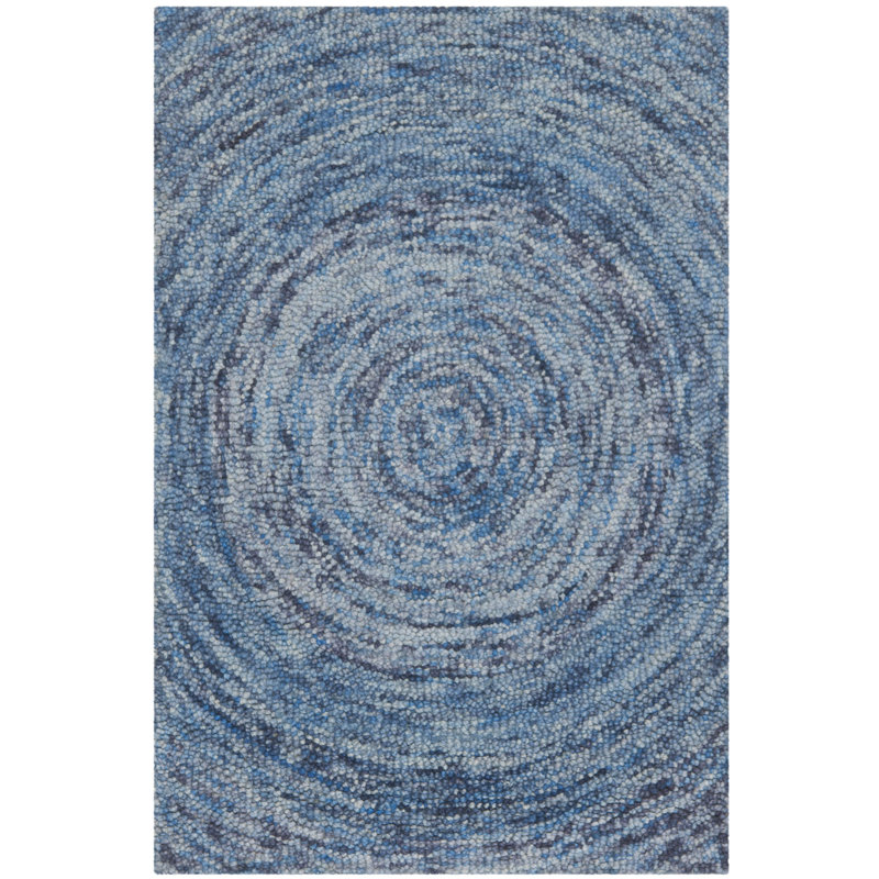 Tapis en laine touffeté à la main Ikat, Rectangle 4 pi x 6 pi
