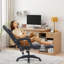 Radelldar Adjustable Reclining Ergonomic Faux Leather Swiveling PC & Racing Game Chair with Footrest-412626859-412626869