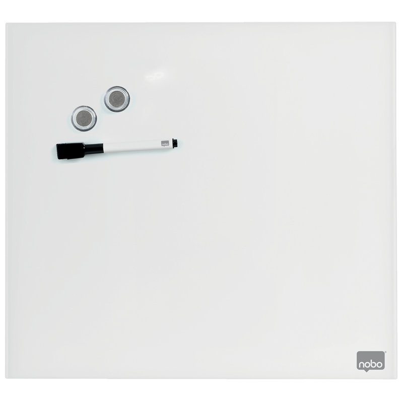 Wall Mounted Magnetic Glass Board, White, 30cm H x 30cm L