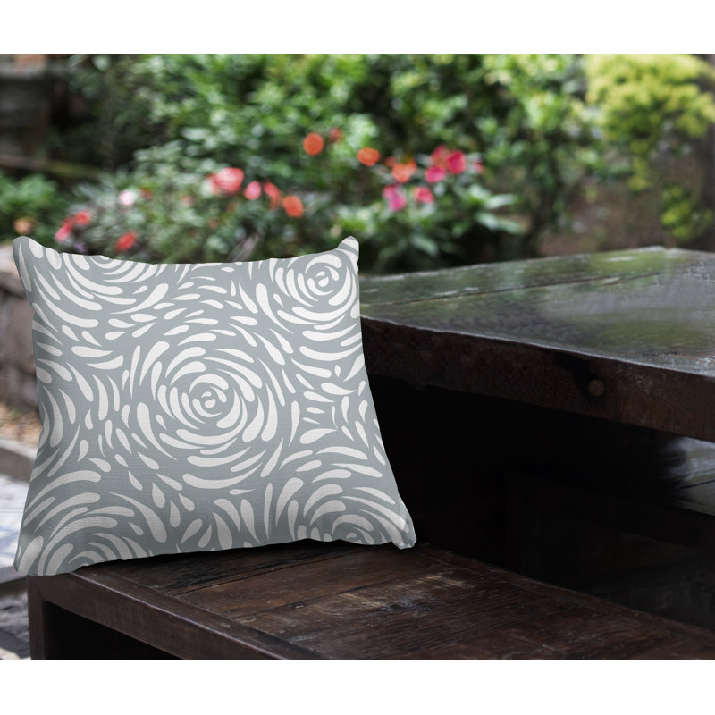Coussin décoratif intérieur / extérieur Carvell, L 17 po x H 17 po, gris