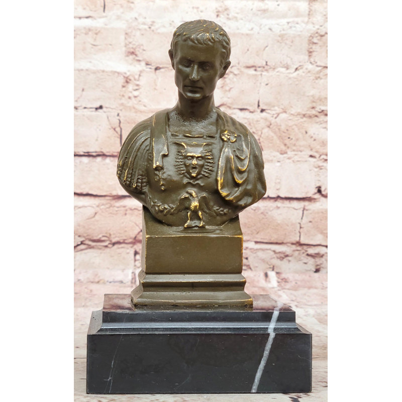 Sculpture en bronze buste de Julius Caesar