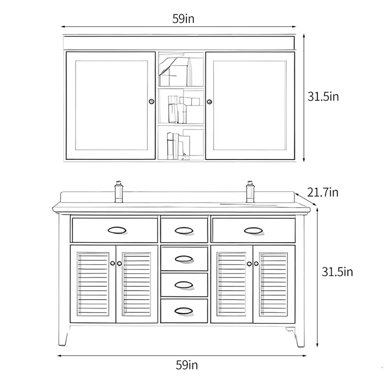Armoire de salle de bain américaine.