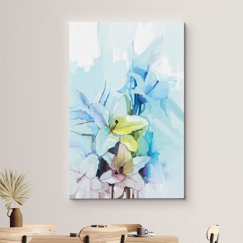 «Smudge Effect Lily Bouquet Colorful Multicolor» sur toile, H 48 po x l 32 po