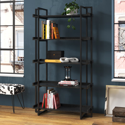 Stevenson 72"H Metal Etagere Bookcase by Steelside