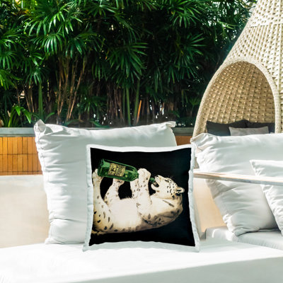 Coussin d'extérieur imprimé léopard Leopard par Annabelle Hall
