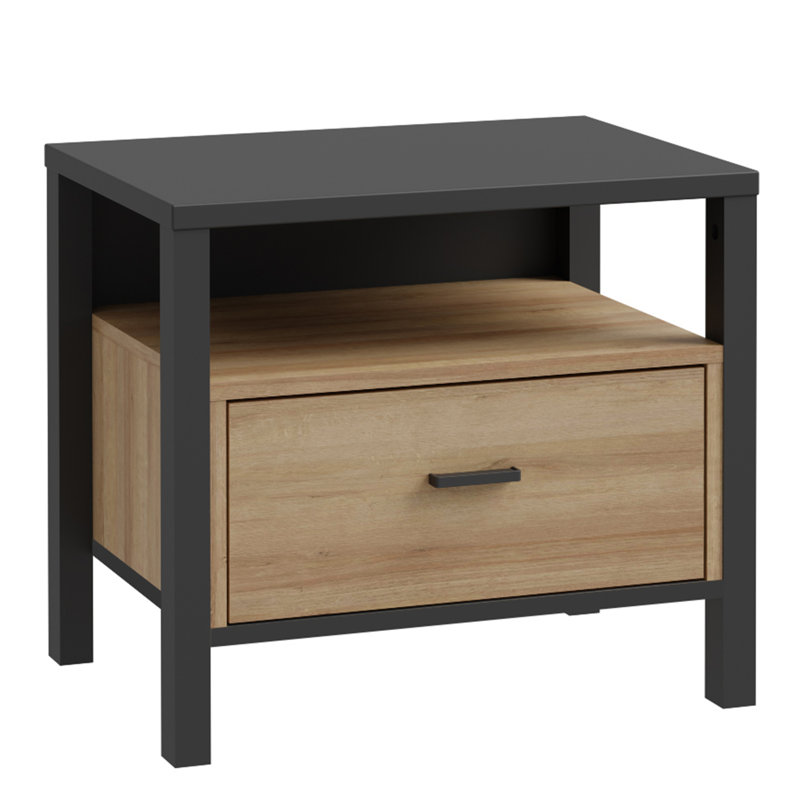 Mekael 54.8cm W Manufactured Wood Bedside Table