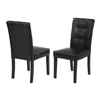 Lalicia Tufted Faux Leather Dining Chair