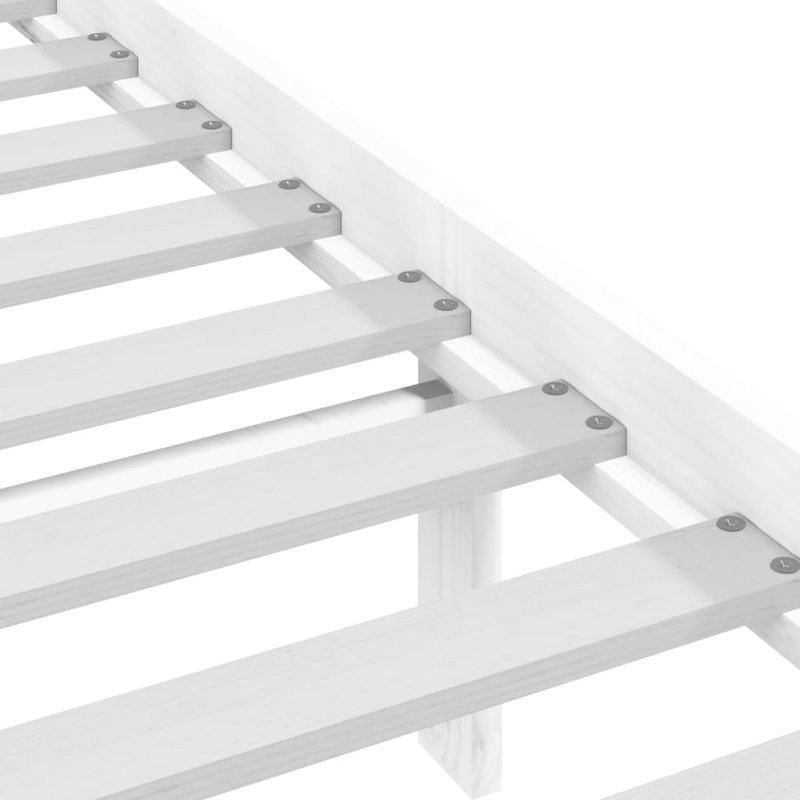 Bed Frame Solid Wood, Small Double (4'), white