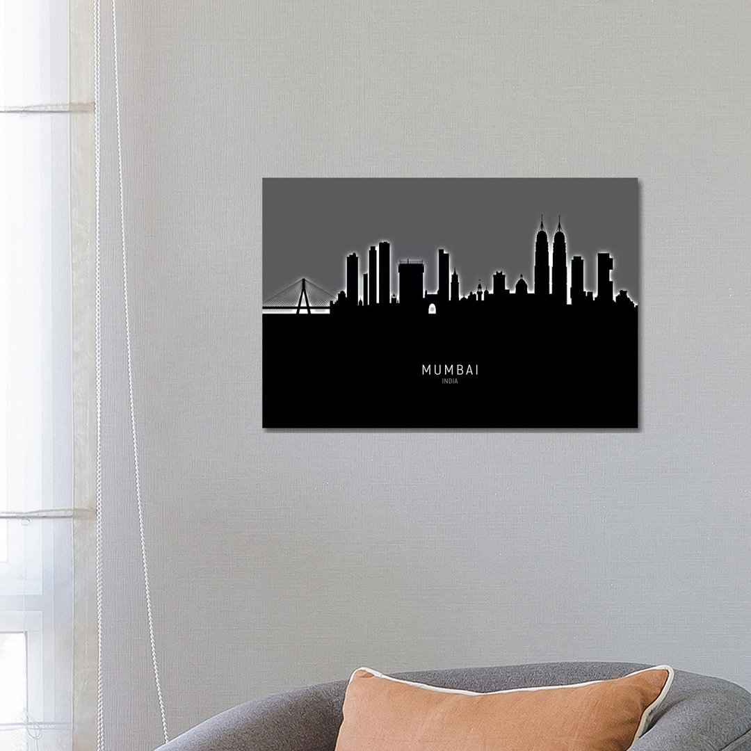 Mumbai Skyline India Bombay by Michael Tompsett - Wrapped Canvas Print