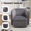 Fauteuil demi-tonneau rembourré de 32,28 po de largeur avec base pivotante à 360 ° en métal-685033750