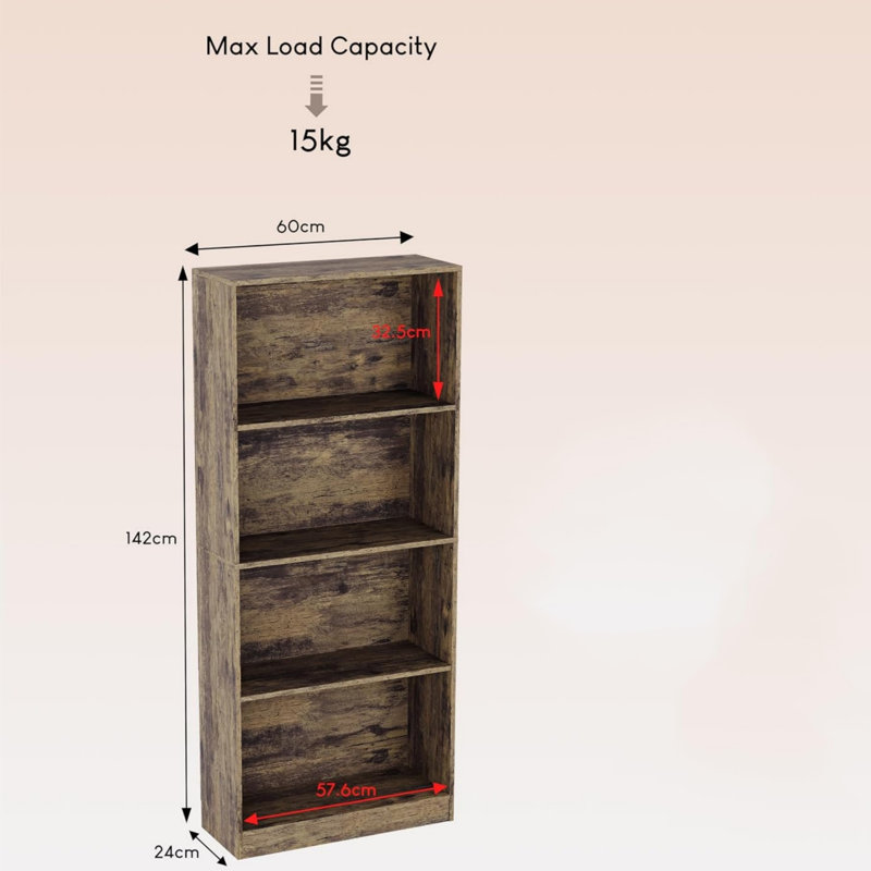 142 cm H x 60 cm W Bookcase
