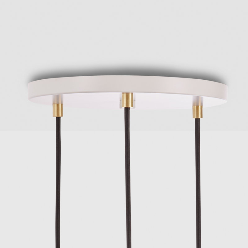 Brass Triple Pendant, White