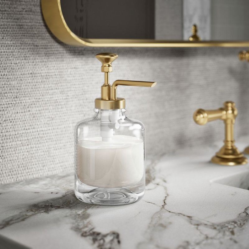 Artifacts® Soap Dispenser, Vibrant Brushed Moderne Brass
