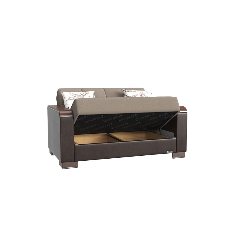 Causeuse rembourrée avec rangement Primenest Zenaero X, Brun / Sable