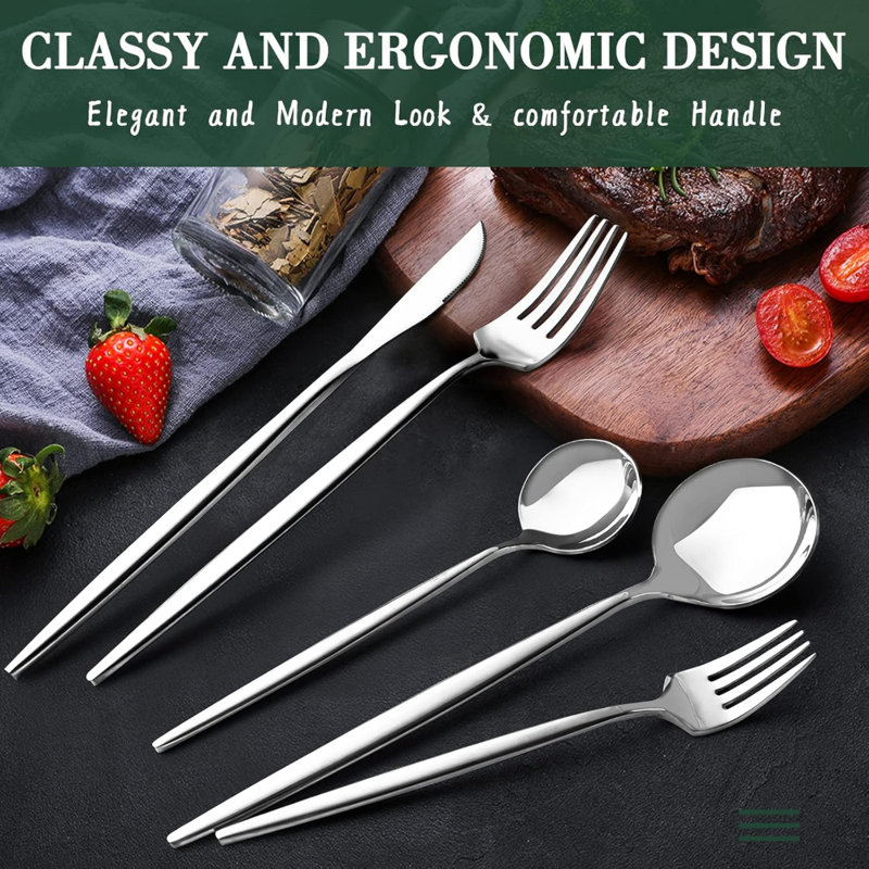 40-Piece Silverware Set for 8, Silver