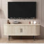 Meuble télé moderne de 47 po avec porte coulissante et armoire de rangement pour salon et chambre à coucher - couleur bois naturel | Idée de cadeau-877135674-877135673