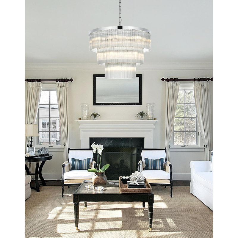 Lu 32 inch Chandelier , Chrome