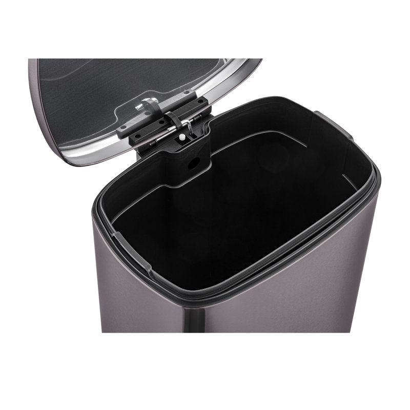 Black Stainless Steel Commercial Step Trash Can Set with Soft Close Lid