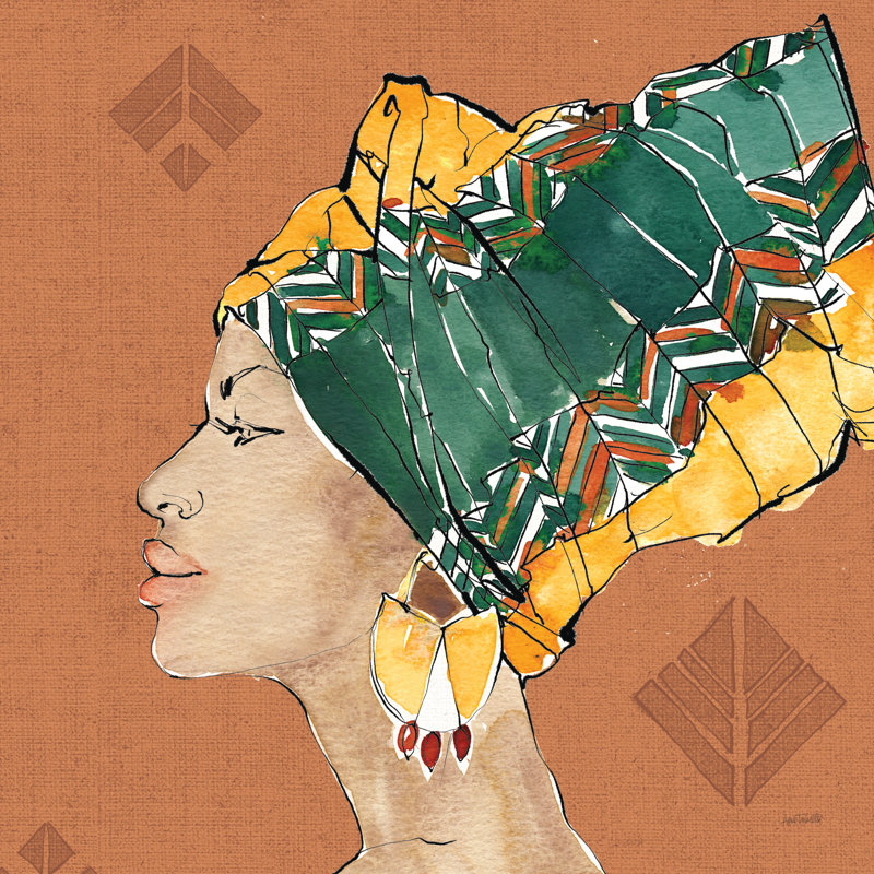 African Flair VII Warm by Anne Tavoletti - Graphic Art, 122 cm H x 81 cm W, Wrapped Canvas