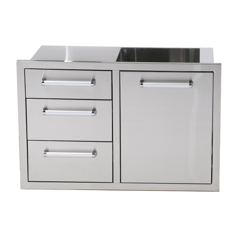 20.6'' Stainless Steel Grade 304 Stainless Steel Drop-In Door & Drawer Combo