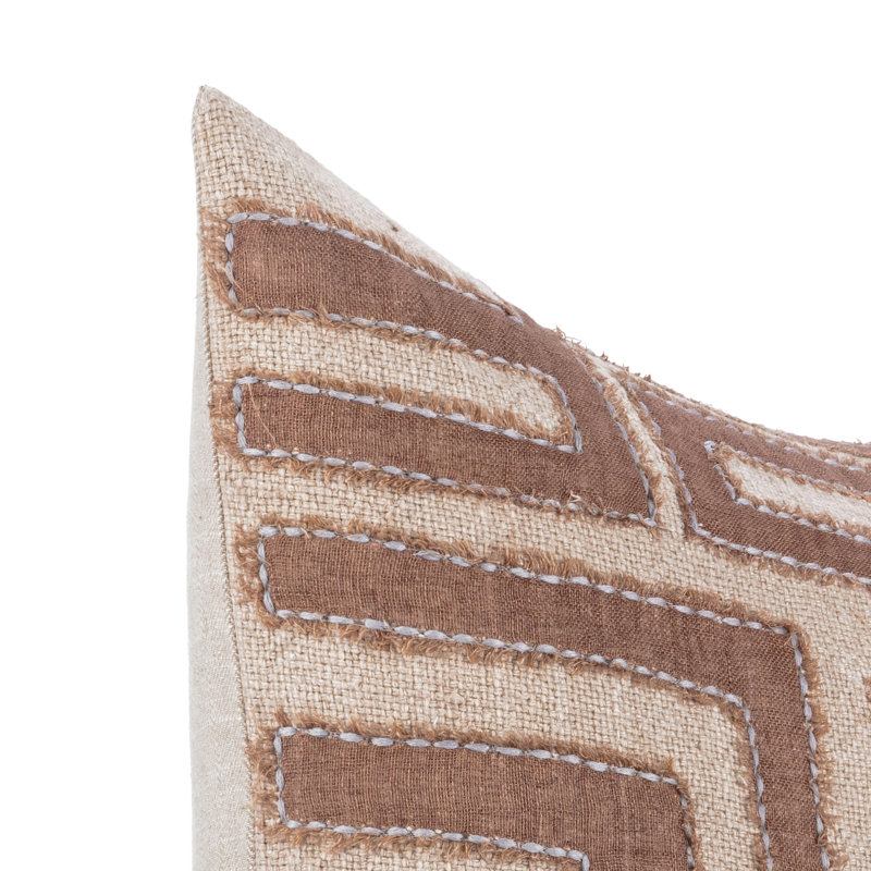 Coussin Mateo, Brun / Beige, Carré 22 po
